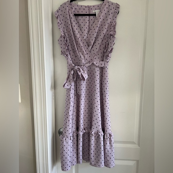 London Times - Wrap Dot Print Dress - Picture 3 of 8